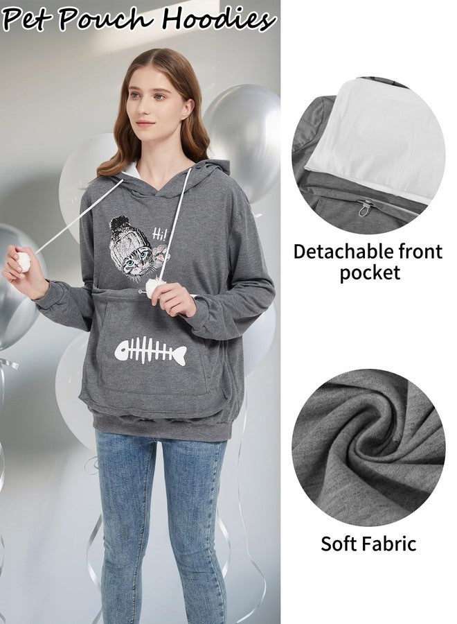 Simcat Unisex Pet Pouch Hoodies Long Sleeve Cat Dog Carrier Holder Sweatshirts Casual Going Out Kitten Puppy Hoodies - Image 3